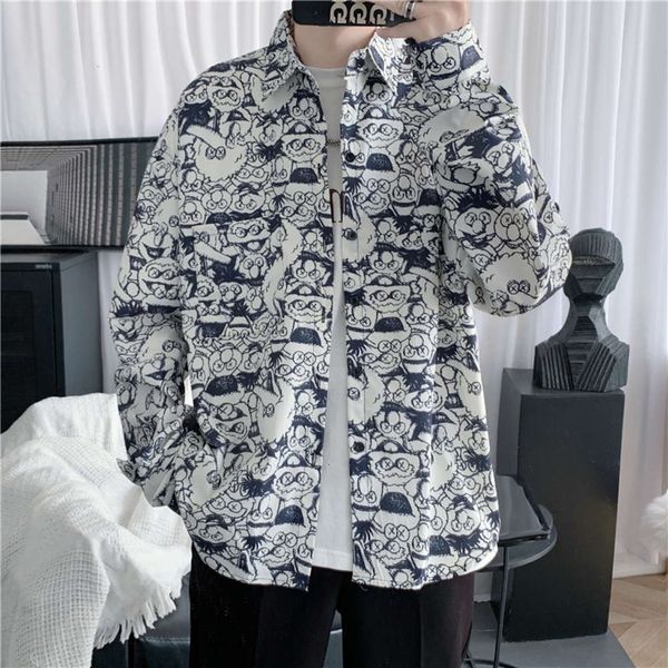 men's casual shirts shirt spring ins net red sesame street men's long sleeve korean fashion ruffian handsome student loose coat 9b, White;black
men's casual shirts shirt spring ins net red sesame street men's long sleeve korean fashion ruffian handsome student loose coat 9b, White;black