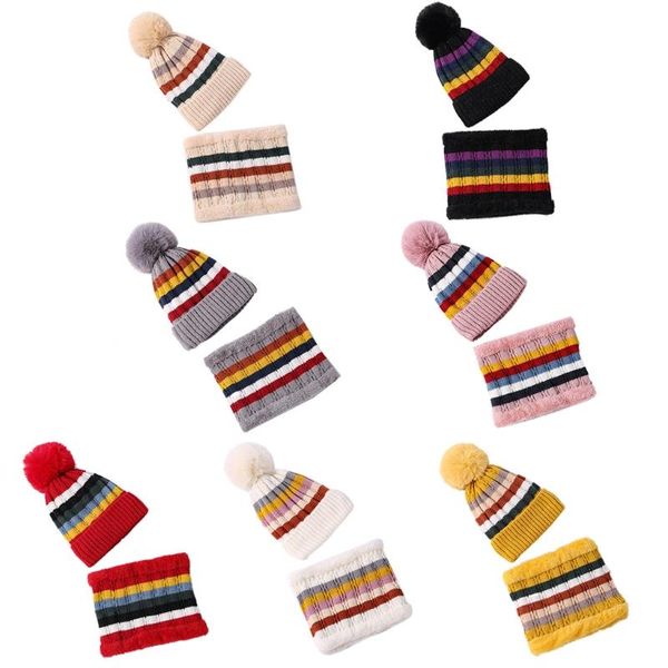 berets women winter knit beanie hat scarf set thick faux fleece lined pompom ski skull contrast color striped neck warmer p8db, Blue;gray
berets women winter knit beanie hat scarf set thick faux fleece lined pompom ski skull contrast color striped neck warmer p8db, Blue;gray