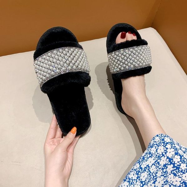 slippers luxury designer women fur rhinestone platform wedges heel solid fluffy furry slides outside shoes drop, Black
slippers luxury designer women fur rhinestone platform wedges heel solid fluffy furry slides outside shoes drop, Black