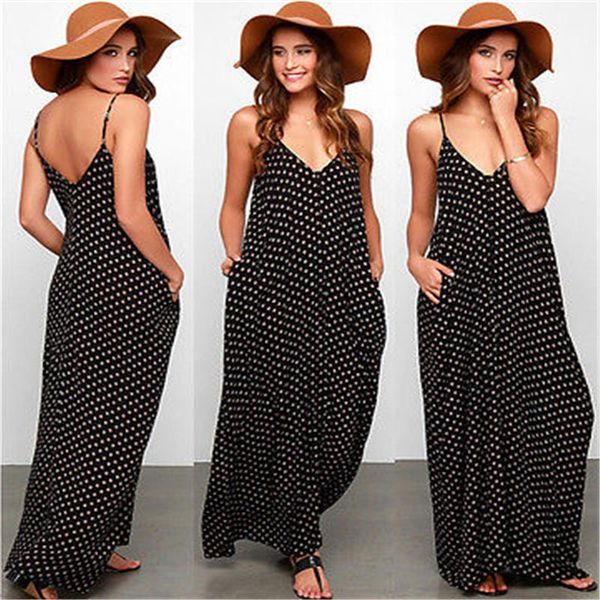 casual dresses 2021 summer beach dress women's polka dots maxi long chiffon party style vestidos de festa, Black;gray
casual dresses 2021 summer beach dress women's polka dots maxi long chiffon party style vestidos de festa, Black;gray
