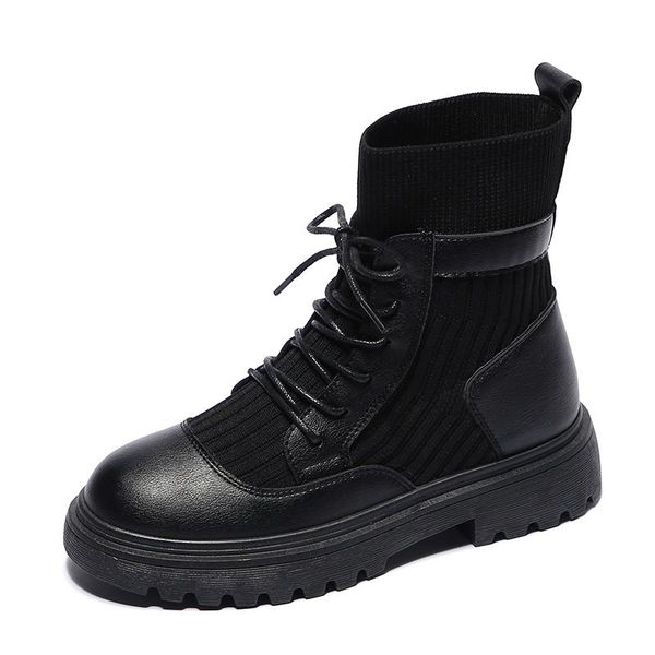 boots winter women shoes warm and velvet lace-up soft thick-soled wear-resistant socks increase leather, Black
boots winter women shoes warm and velvet lace-up soft thick-soled wear-resistant socks increase leather, Black