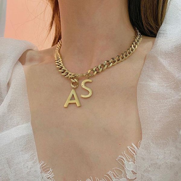 pendant necklaces european american exaggerated chain letter necklace for women stainless steel choker clavicle party jewelry gift, Silver
pendant necklaces european american exaggerated chain letter necklace for women stainless steel choker clavicle party jewelry gift, Silver