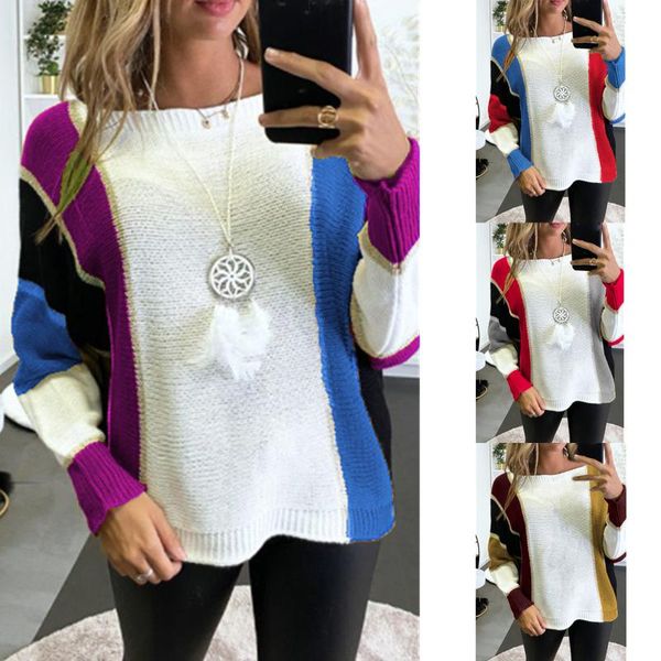 women's sweaters fashion women color matching knitted long-sleeve pullover sweater casual loose cardigan fall winter, White;black
women's sweaters fashion women color matching knitted long-sleeve pullover sweater casual loose cardigan fall winter, White;black