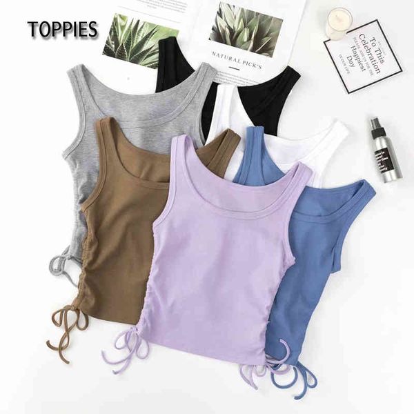 ies spring summer tank women sleeveless knitted copped side lace-up knitted tank 210412, White
ies spring summer tank women sleeveless knitted copped side lace-up knitted tank 210412, White