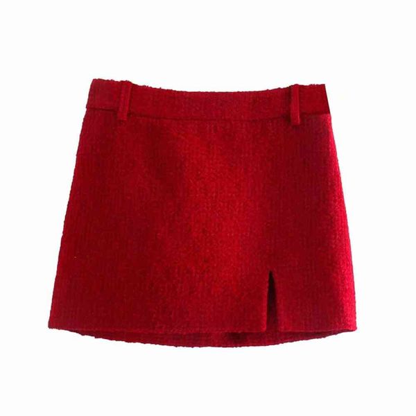 2021 autumn new women's fashion red slim cut design texture skirt 8558502, Black