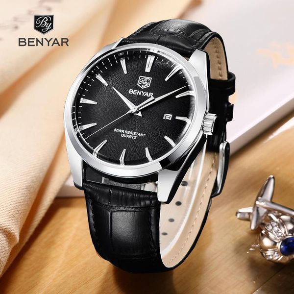 wristwatches benyar fashion brand men's watches quartz casual for men simple business stainless steel case watch reloj hombre, Slivery;brown
wristwatches benyar fashion brand men's watches quartz casual for men simple business stainless steel case watch reloj hombre, Slivery;brown