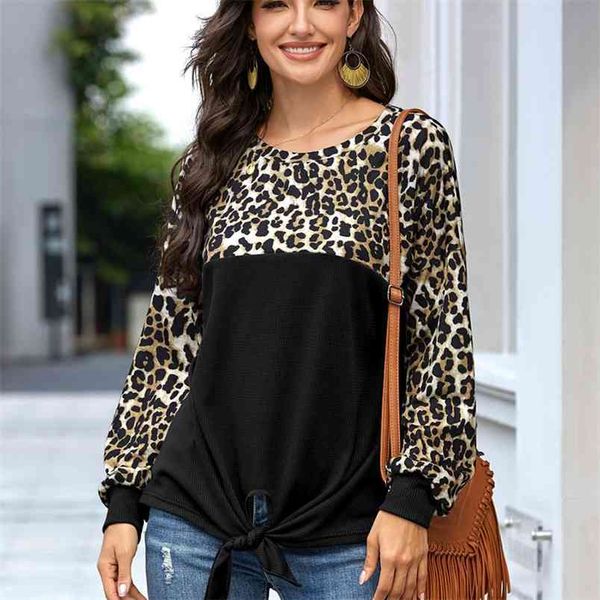 autumn women's leopard print stitching bow knit long sleeve t-shirt street casual crew neck loose pullover plus size 210522, White
autumn women's leopard print stitching bow knit long sleeve t-shirt street casual crew neck loose pullover plus size 210522, White
