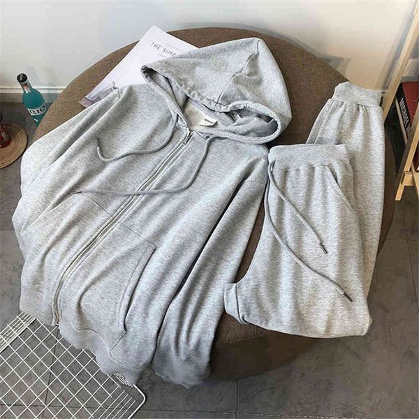 2020 spring and autumn korean new zipper hooded sweater women's two-piece loose net red sports leisure suit fashion, Gray
2020 spring and autumn korean new zipper hooded sweater women's two-piece loose net red sports leisure suit fashion, Gray