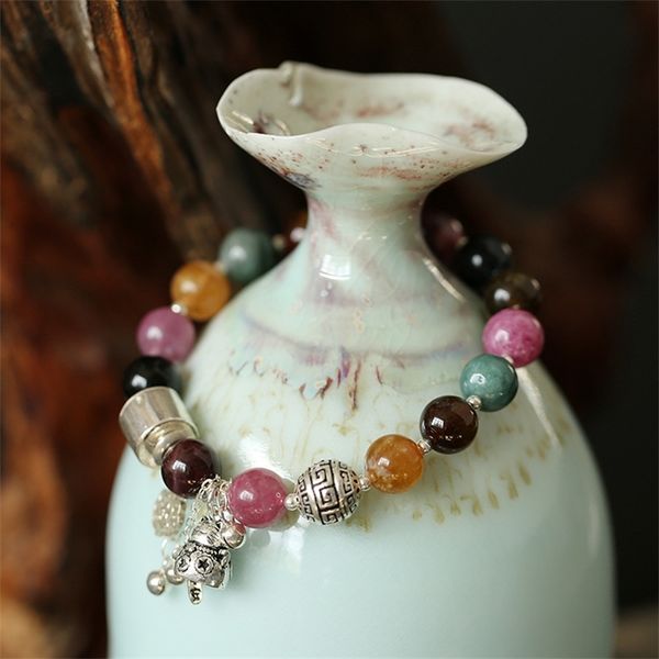 panjia series design s925 silver natural single ring tourmaline bracelet for zhaocai cat ruyi pendant, Black
panjia series design s925 silver natural single ring tourmaline bracelet for zhaocai cat ruyi pendant, Black