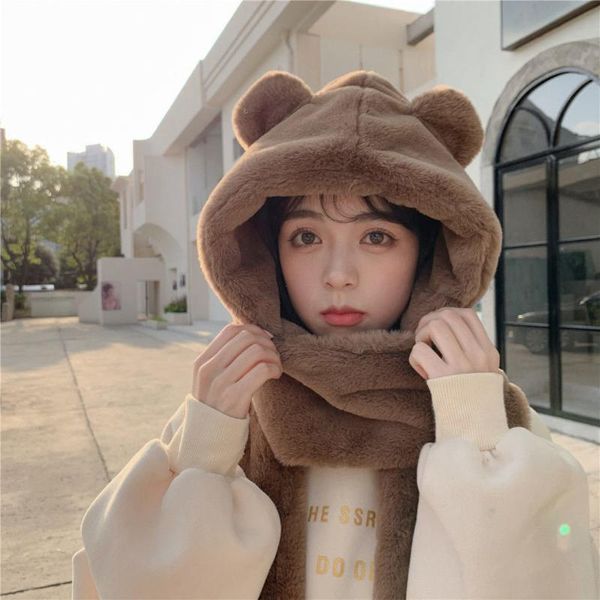 berets bear hat korean cute girl all-match autumn and winter scarf one-piece warm gloves bib three-piece tide, Blue;gray
berets bear hat korean cute girl all-match autumn and winter scarf one-piece warm gloves bib three-piece tide, Blue;gray
