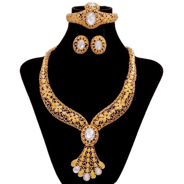 earrings & necklace fashion european and american women zircon ring birthday party wedding jewelry sets accessories, Silver
earrings & necklace fashion european and american women zircon ring birthday party wedding jewelry sets accessories, Silver