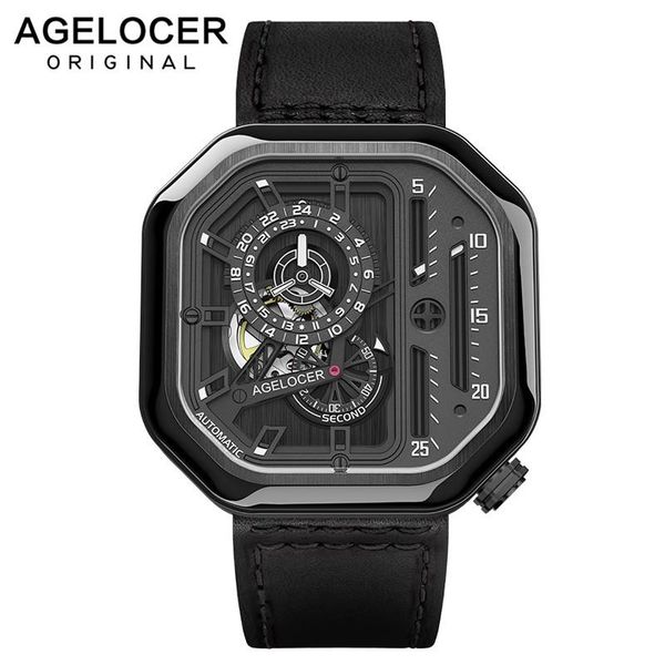 waterproof sport watch men black leather strap automatic 5802j1 wristwatches, Slivery;brown
waterproof sport watch men black leather strap automatic 5802j1 wristwatches, Slivery;brown