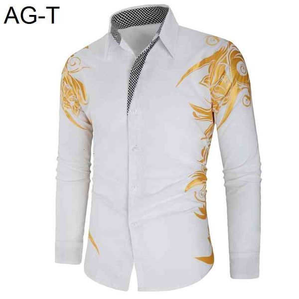 2021 spring fall golden totem print men's fashion long sleeve shirt black white slim fit dress shirts mens work casual clothing, White;black
2021 spring fall golden totem print men's fashion long sleeve shirt black white slim fit dress shirts mens work casual clothing, White;black