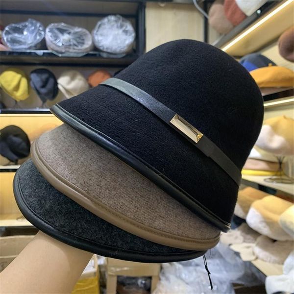 wide brim hats 202109-shiguan winter japan style wool blended belt street lady bucket cap men women leisure hat, Blue;gray
wide brim hats 202109-shiguan winter japan style wool blended belt street lady bucket cap men women leisure hat, Blue;gray
