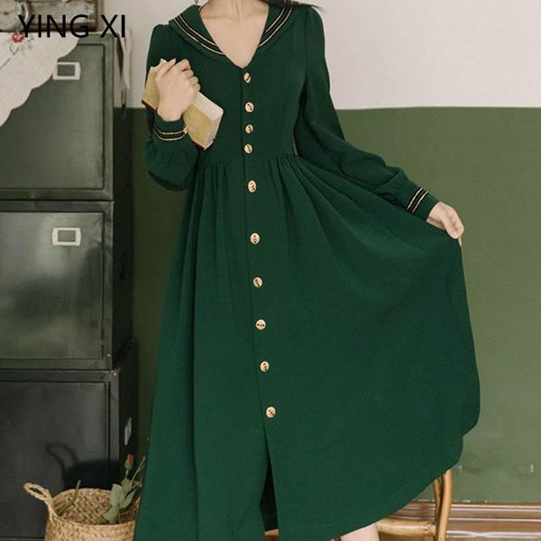casual dresses spring and summer french retro dress women green long-sleeved v-neck button chain party, Black;gray
casual dresses spring and summer french retro dress women green long-sleeved v-neck button chain party, Black;gray
