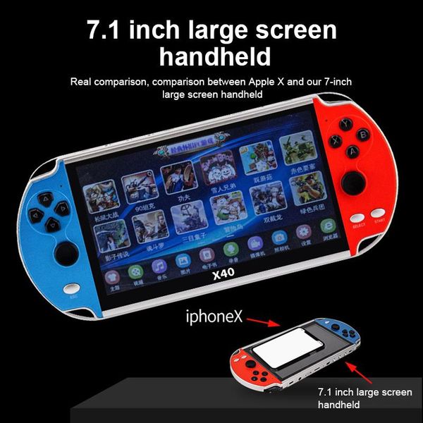 1pc est for x40 video game 7.1 inch lcd portable handheld retro console mp4 player tf card gba / nes 3000 controllers & joysticks
1pc est for x40 video game 7.1 inch lcd portable handheld retro console mp4 player tf card gba / nes 3000 controllers & joysticks