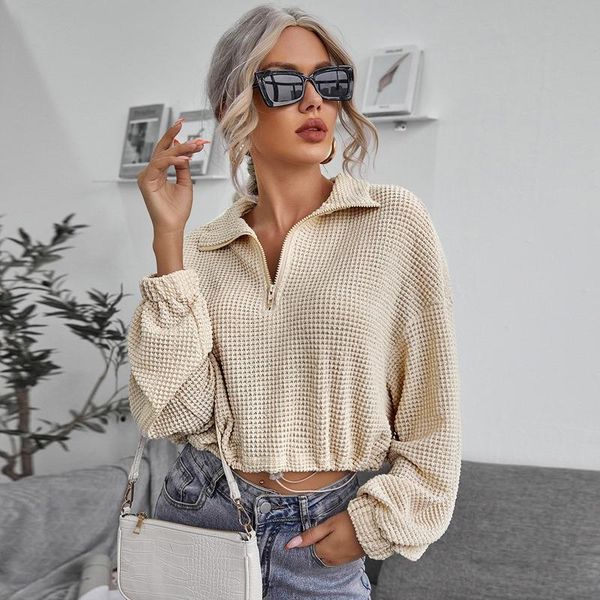 women's blouses & shirts 2021 women's autumn winter knit sweater zipper drawstring lapel pullover shirt blouse blusas de mujer, White
women's blouses & shirts 2021 women's autumn winter knit sweater zipper drawstring lapel pullover shirt blouse blusas de mujer, White