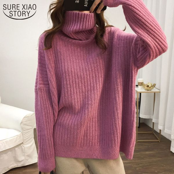autumn and winter korean casual long sleeve knitted pullover fashion loose candy color women's turtleneck slim sweater 11868 210508, White;black
autumn and winter korean casual long sleeve knitted pullover fashion loose candy color women's turtleneck slim sweater 11868 210508, White;black