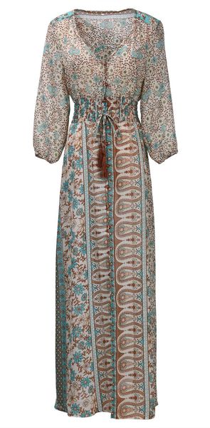 casual dresses fashion women summer long sleeve floral chiffon boho party vintage print v neck beach maxi dress size 6-14, Black;gray
casual dresses fashion women summer long sleeve floral chiffon boho party vintage print v neck beach maxi dress size 6-14, Black;gray