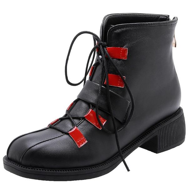 the big size 48 female boots black zipper lace up split leather ankle women chunky fashion winter shoes woman
the big size 48 female boots black zipper lace up split leather ankle women chunky fashion winter shoes woman