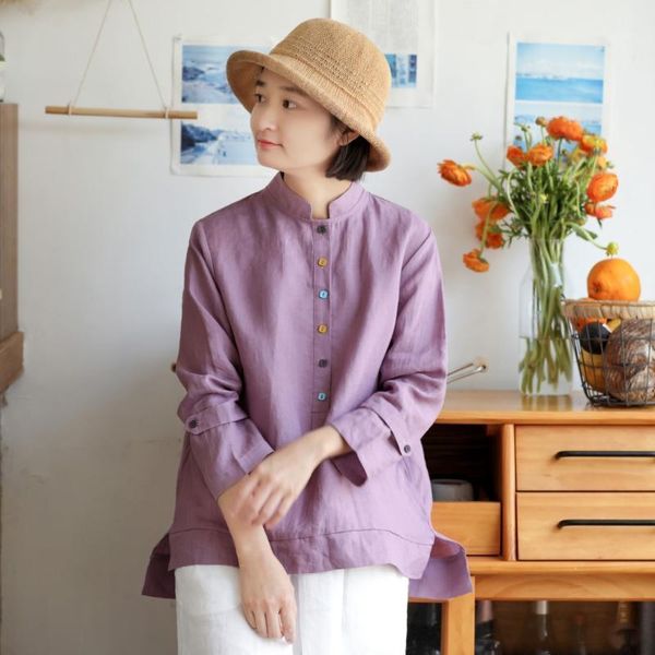 women solid color irregular length ramie shirt ladies vintage spring summer blouse female 2021 women's blouses & shirts, White
women solid color irregular length ramie shirt ladies vintage spring summer blouse female 2021 women's blouses & shirts, White