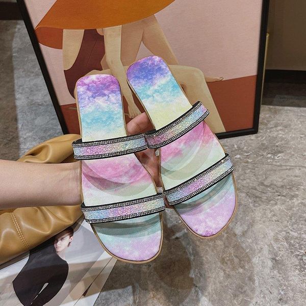 women slipper bling rhinestone flats beach sandals outdoor casual slides transparent chain slippers shoes for ladies black brown
women slipper bling rhinestone flats beach sandals outdoor casual slides transparent chain slippers shoes for ladies black brown