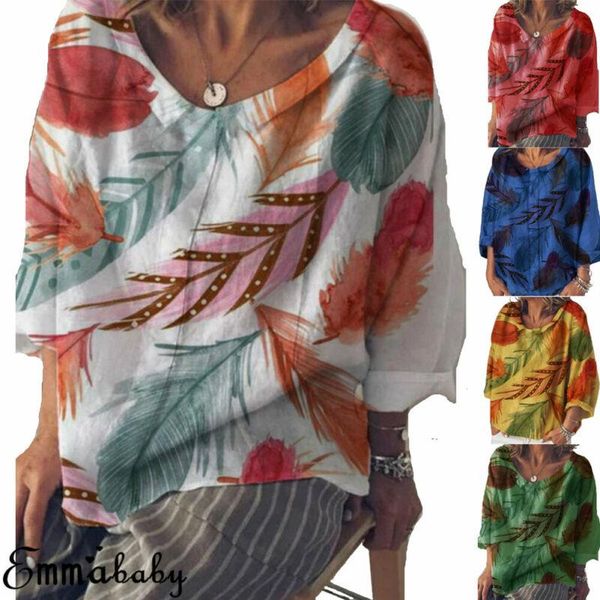 women's blouses & shirts women feather print autumn long sleeve casual ladies round neck plus size multicolor blouse feminina, White
women's blouses & shirts women feather print autumn long sleeve casual ladies round neck plus size multicolor blouse feminina, White