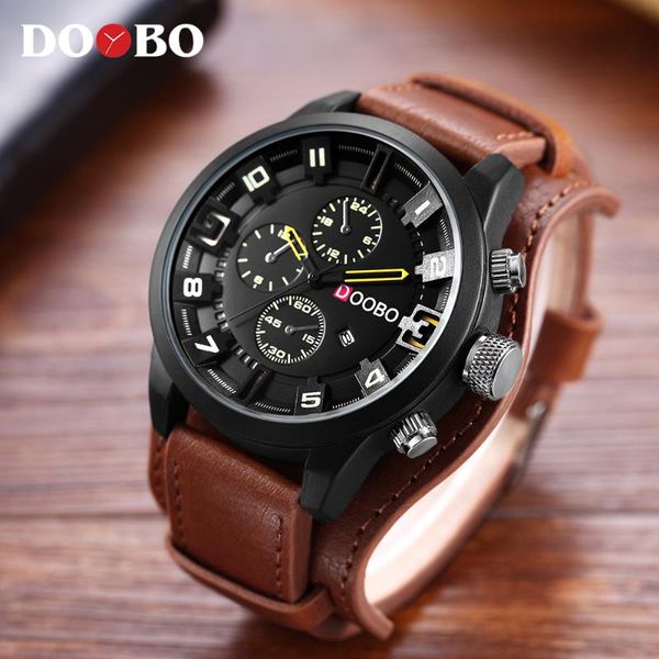 wristwatches doobo sport watches quartz watch for men army military leather strap fashion casual big clock relogio masculin, Slivery;brown
wristwatches doobo sport watches quartz watch for men army military leather strap fashion casual big clock relogio masculin, Slivery;brown