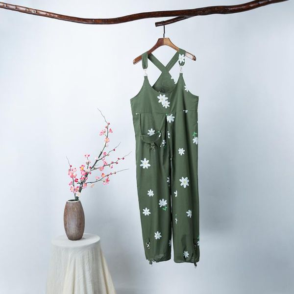 gym clothing anself summer retro flower print cotton linen jumpsuit elegant button strappy backless bodysuit pocket loose women romper, White;black
gym clothing anself summer retro flower print cotton linen jumpsuit elegant button strappy backless bodysuit pocket loose women romper, White;black