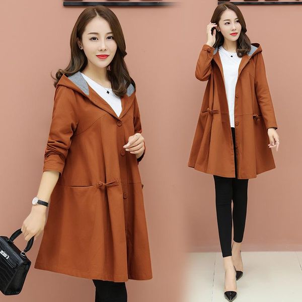 women's trench coats coat women spring autumn large size single-breasted hooded mid-length korea style cloak casual outwear k420, Tan;black
women's trench coats coat women spring autumn large size single-breasted hooded mid-length korea style cloak casual outwear k420, Tan;black