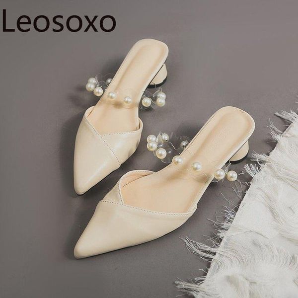 women pointed toe round heel slippers slip on mules brand designers fashion string bead slides loafers, Black
women pointed toe round heel slippers slip on mules brand designers fashion string bead slides loafers, Black
