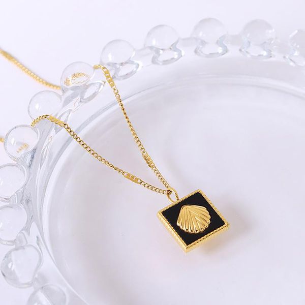 earrings & necklace black acrylic back titanium steel jewelry set cute ocean shell pendant for women, Silver
earrings & necklace black acrylic back titanium steel jewelry set cute ocean shell pendant for women, Silver