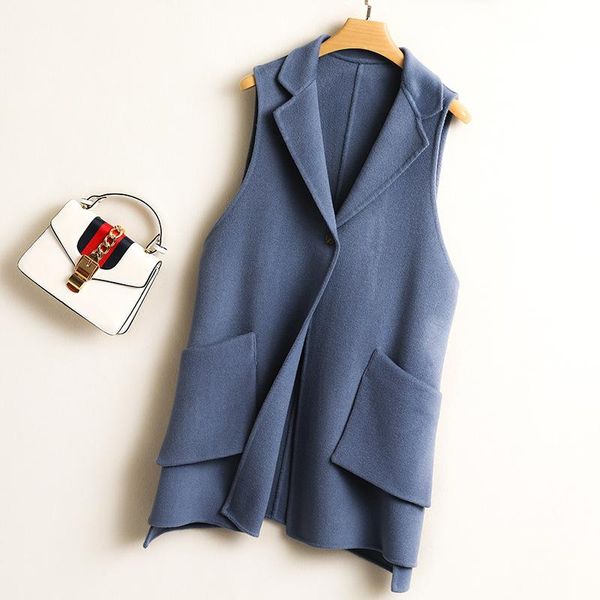 women's vests sleeveless double-sided wool overcoat elegant mid-length vest female suit collar autumn and winter cardigan woolen, Black;white
women's vests sleeveless double-sided wool overcoat elegant mid-length vest female suit collar autumn and winter cardigan woolen, Black;white