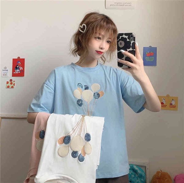 3 sizes -xl causal summer balloon pattern embroidered sequins women summer t-shirts 210522, White
3 sizes -xl causal summer balloon pattern embroidered sequins women summer t-shirts 210522, White
