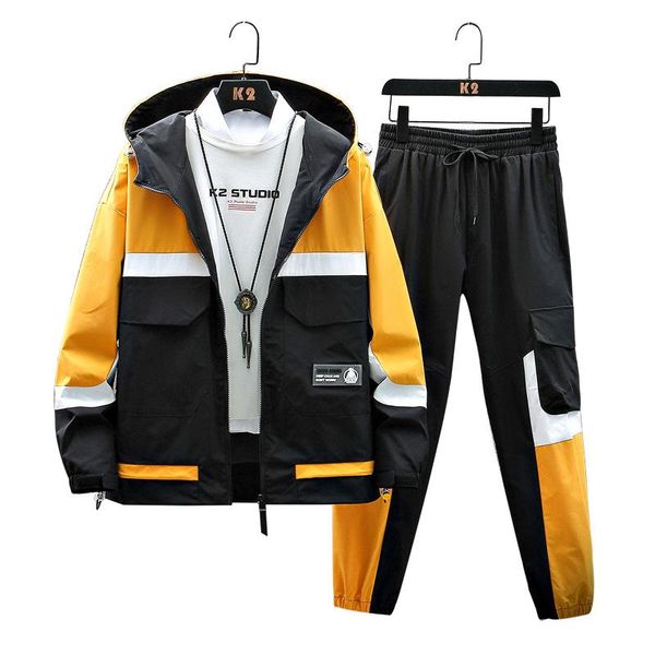 men's tracksuits casual suit spring and autumn korean version of the trendy tooling jacket with handsome sportswea outfit for men, Gray
men's tracksuits casual suit spring and autumn korean version of the trendy tooling jacket with handsome sportswea outfit for men, Gray