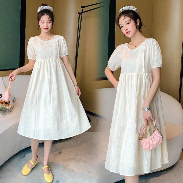 maternity dresses 6929# summer korean fashion long dress a line slim loose clothes for pregnant women chic ins pregnancy party, White
maternity dresses 6929# summer korean fashion long dress a line slim loose clothes for pregnant women chic ins pregnancy party, White