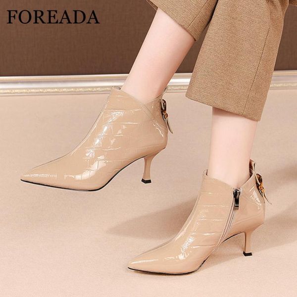 boots foreada natural genuine leather ankle pointed toe woman buckle high heel short zip stiletto female shoes, Black
boots foreada natural genuine leather ankle pointed toe woman buckle high heel short zip stiletto female shoes, Black