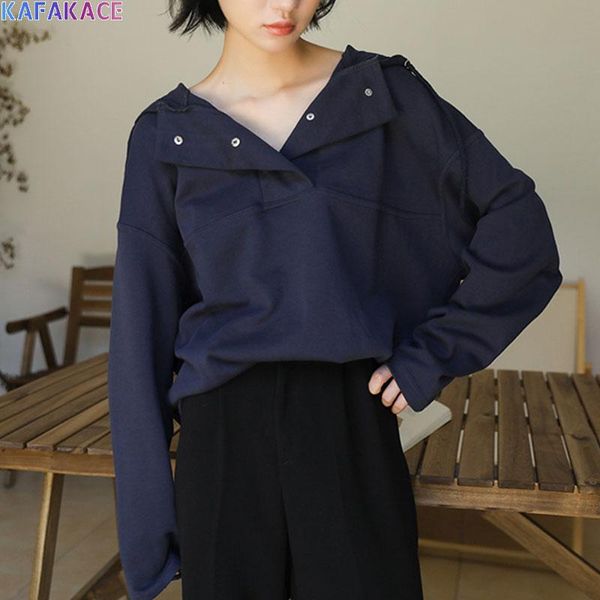 women's hoodies & sweatshirts kafakace 2021 women blue solid buttons &tees casual long sleeve loose pullover, Black 
women's hoodies & sweatshirts kafakace 2021 women blue solid buttons &tees casual long sleeve loose pullover, Black