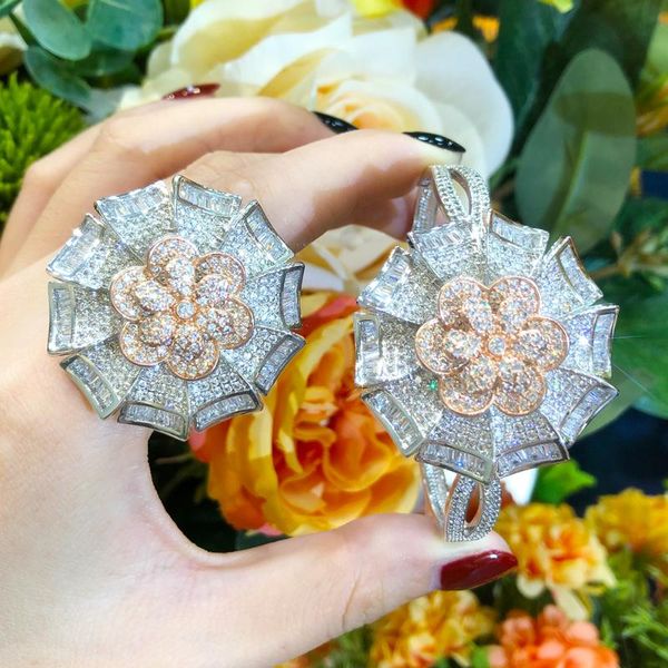 earrings & necklace blachette fashion luxury large flower bangle ring zircon jewelry set middle eastern women's wedding daily exquisite, Silver
earrings & necklace blachette fashion luxury large flower bangle ring zircon jewelry set middle eastern women's wedding daily exquisite, Silver