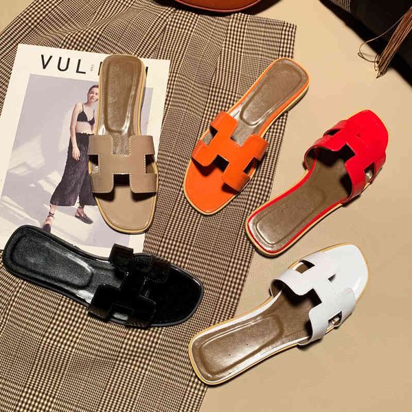 h slippers women summer leather outer lacquer color ins net red versatile beach shoes flip flop flat bottom cool zlh, Black
h slippers women summer leather outer lacquer color ins net red versatile beach shoes flip flop flat bottom cool zlh, Black
