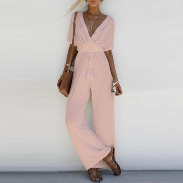 fashion solid slim womens jumpsuit short sleeve v neck bodycon trousers clubwear, Black;white
fashion solid slim womens jumpsuit short sleeve v neck bodycon trousers clubwear, Black;white