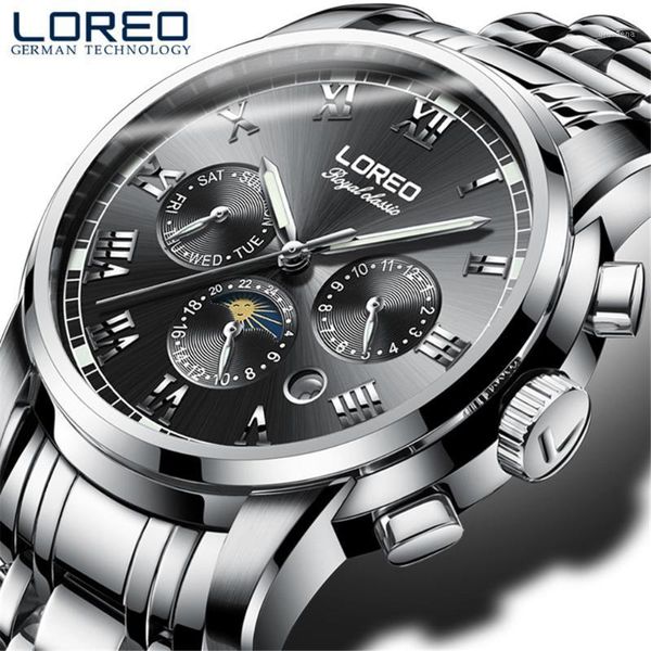 automatic mechanical mens watches sports watch moon phase stainless steel waterproof relogio masculino wristwatches, Slivery;brown
automatic mechanical mens watches sports watch moon phase stainless steel waterproof relogio masculino wristwatches, Slivery;brown