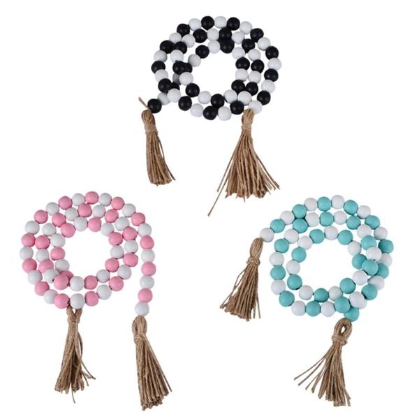 decorative objects & figurines wood bead garland with tassels diy holiday pendant natural country home decor
decorative objects & figurines wood bead garland with tassels diy holiday pendant natural country home decor