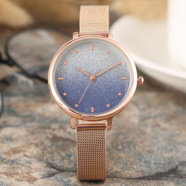 wristwatches beautiful blue gradient dial watches for girls stainless steel strap watch girlfriend clear rose gold scales wristwatch, Slivery;brown
wristwatches beautiful blue gradient dial watches for girls stainless steel strap watch girlfriend clear rose gold scales wristwatch, Slivery;brown