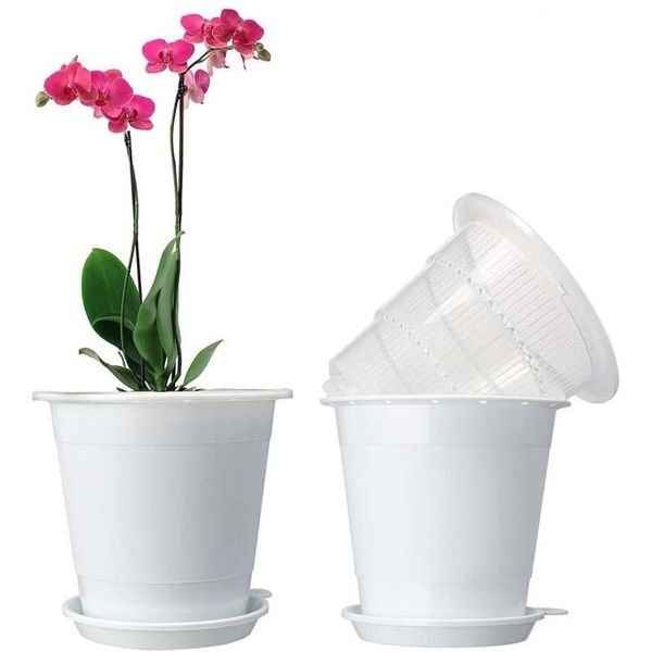 meshpot 2pc 4 inches slotted clear orchid pot with holes plasitc garden planter good drainage,2 inner pot,2 outer tray planters & pots
meshpot 2pc 4 inches slotted clear orchid pot with holes plasitc garden planter good drainage,2 inner pot,2 outer tray planters & pots