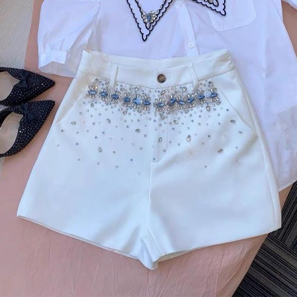 women's shorts high fashion diamond pocket luxury designer white casual suit women summer clothes brand 2021, White;black
women's shorts high fashion diamond pocket luxury designer white casual suit women summer clothes brand 2021, White;black