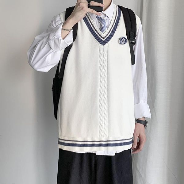 casual loose man sweaters fashion korean style pullover knitted oversized pull hiver men's clothing db60my vests, Black;white
casual loose man sweaters fashion korean style pullover knitted oversized pull hiver men's clothing db60my vests, Black;white