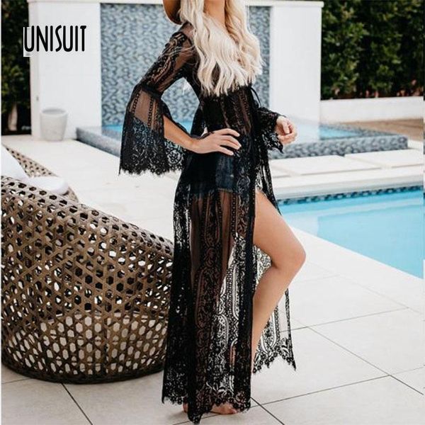 women's swimwear 2021 elegant solid beach cover up dress tunic long pareos bikinis ups swim robe plage lace cardigan beachwear, White;black
women's swimwear 2021 elegant solid beach cover up dress tunic long pareos bikinis ups swim robe plage lace cardigan beachwear, White;black