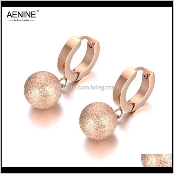 & hie drop delivery 2021 aenine office style frosted ball hoop for women girls rose gold titanium stainless steel party earrings jewelry ae1, Golden;silver
& hie drop delivery 2021 aenine office style frosted ball hoop for women girls rose gold titanium stainless steel party earrings jewelry ae1, Golden;silver