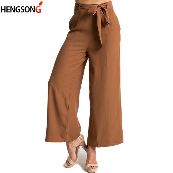 women's pants & capris 2021 fashion wide leg women loose middle waist bow tie black brown casual nine, Black;white
women's pants & capris 2021 fashion wide leg women loose middle waist bow tie black brown casual nine, Black;white